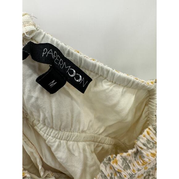 Papermoon Womens Yellow Microfloral Babydoll Mini Dress Size M Feminine Dainty - Picture 5 of 9